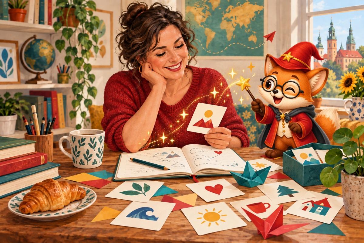 An adult learning with a fox and its magic wand